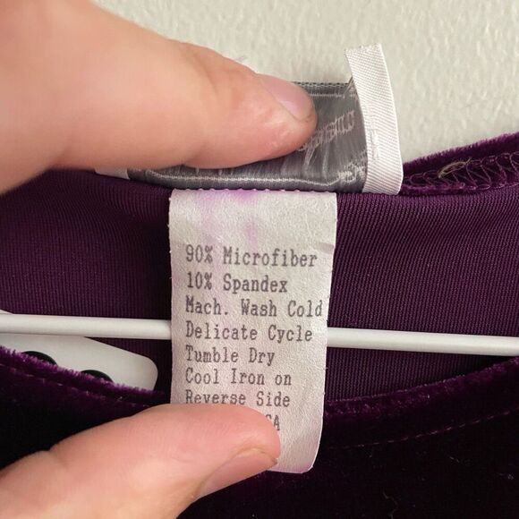 Vtg Maggie Breen Girls Purple Velvet Dress 14 Maxi Formal Holiday Plum Party - Picture 9 of 9